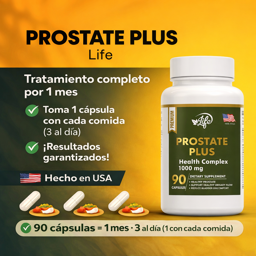PROSTATE PLUS | Suplemento dietario hombres soporte prostático, vías urinarias y confort al orinar